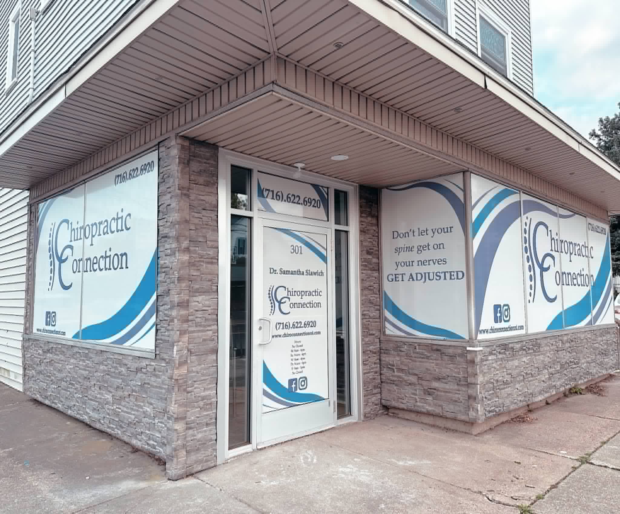 Chiropractic Connection storefront vinyl graphics