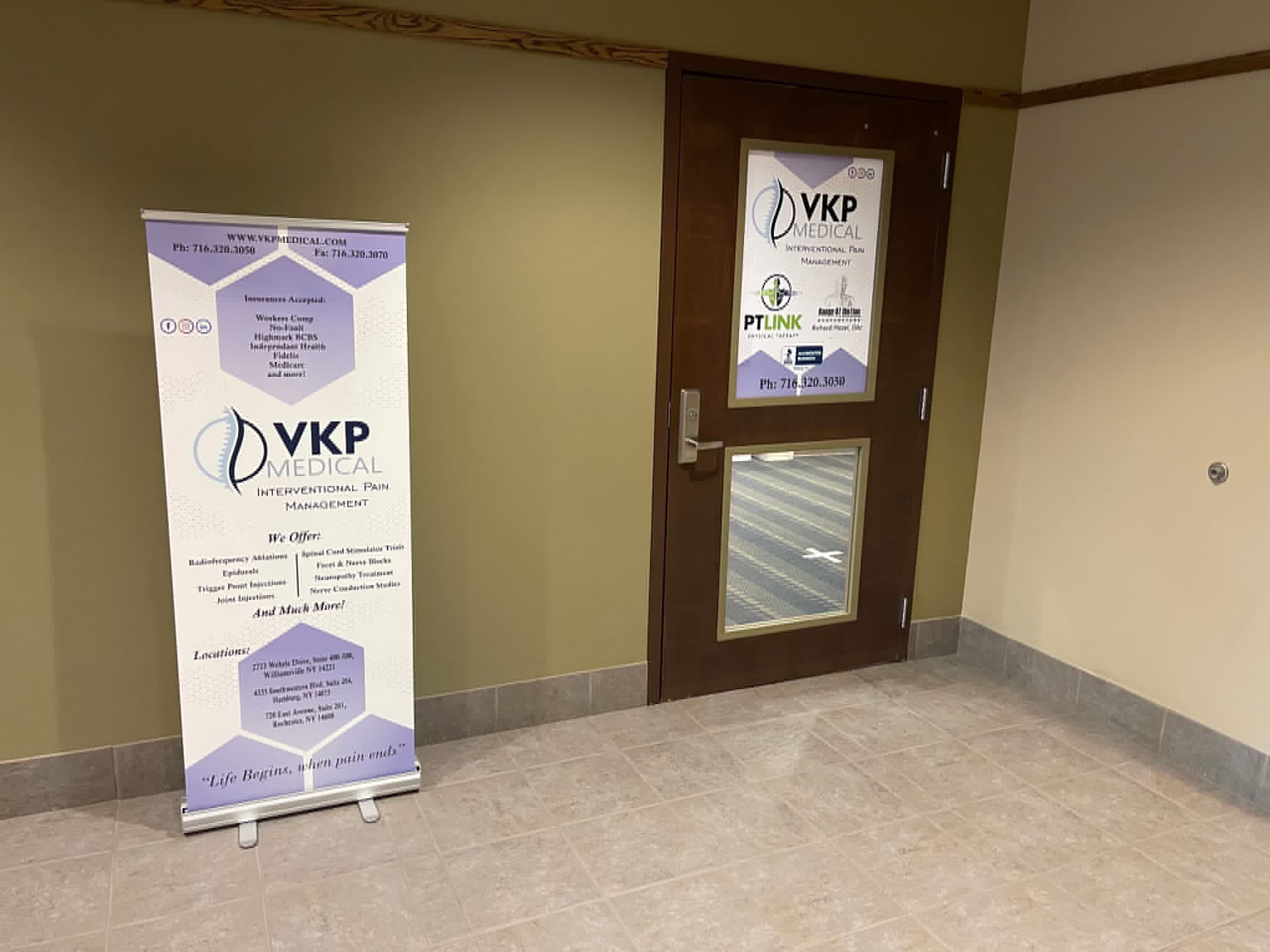VKP Medical pull-up banner and door signage